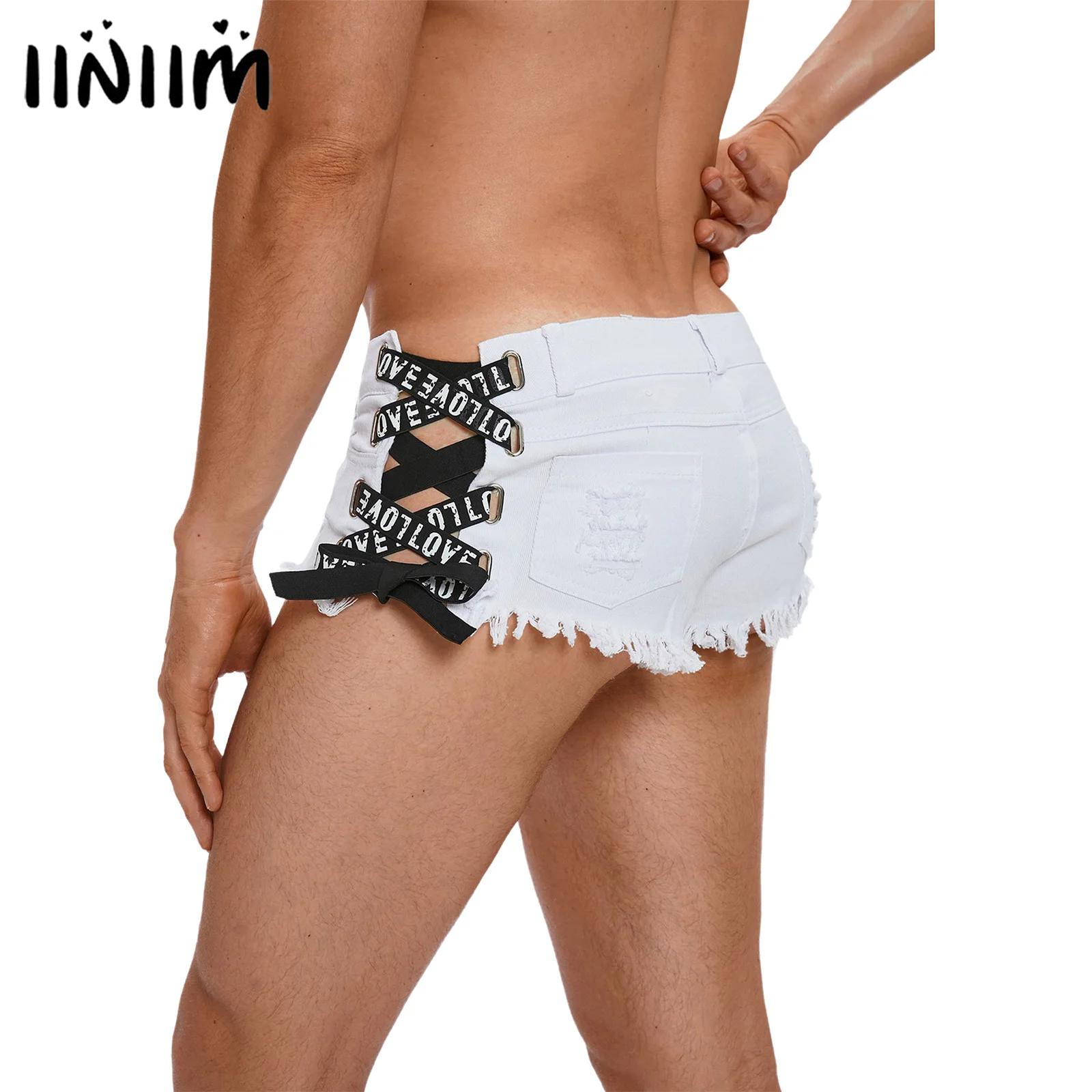 Skinny Jeans Ripped - Shorts da uomo in denim a