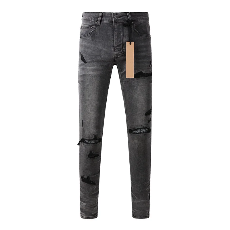 Skinny Jeans Ripped - Pantaloni jeans strappati con bottoni di