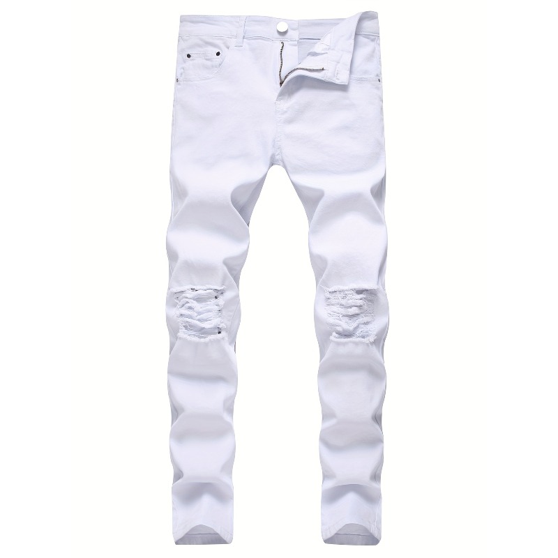 Skinny Jeans Ripped - Jeans Skinny Elasticizzati Strappati da Uomo,