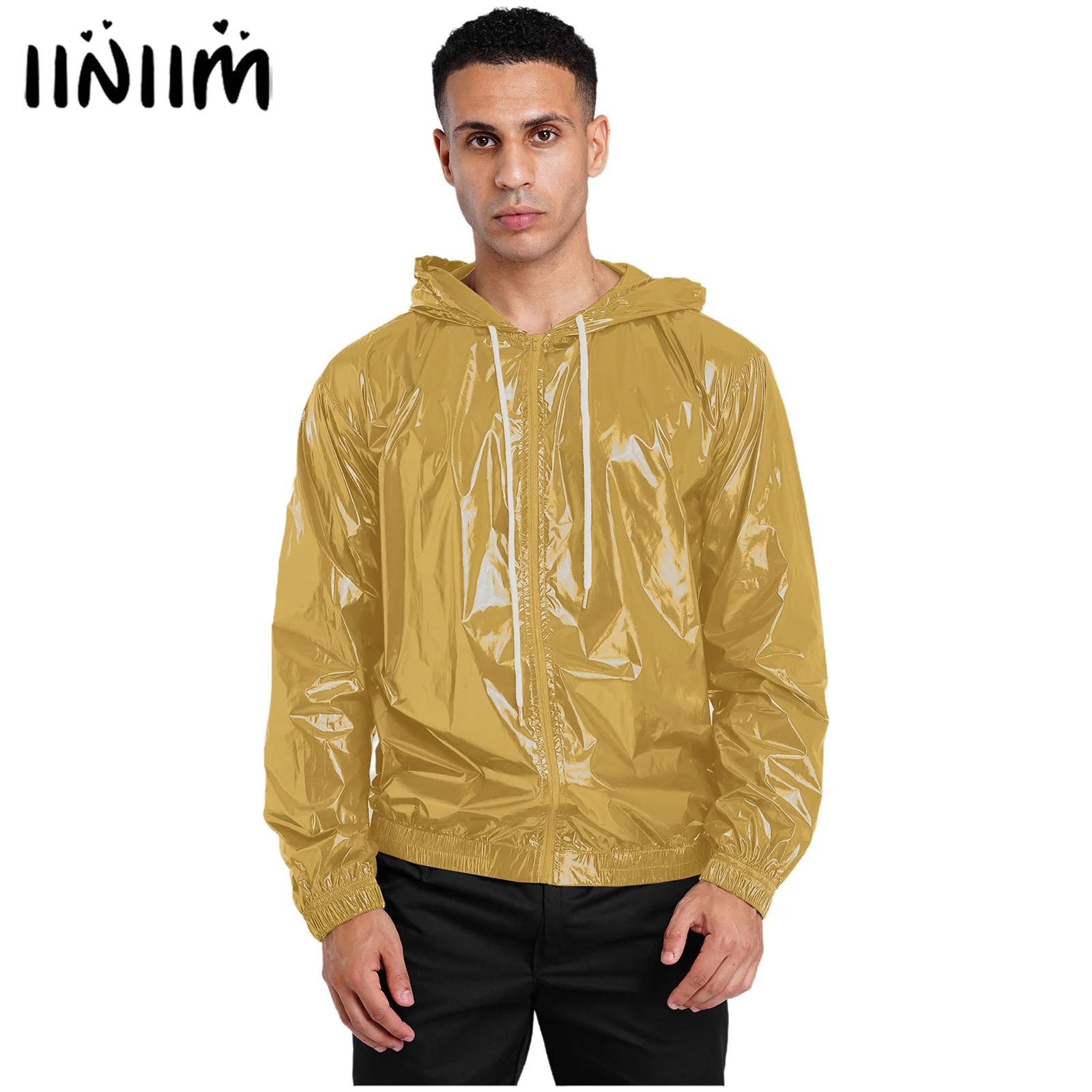 Windbreaker Men Zip - Giacca Impermeabile da Uomo con Cappuccio,
