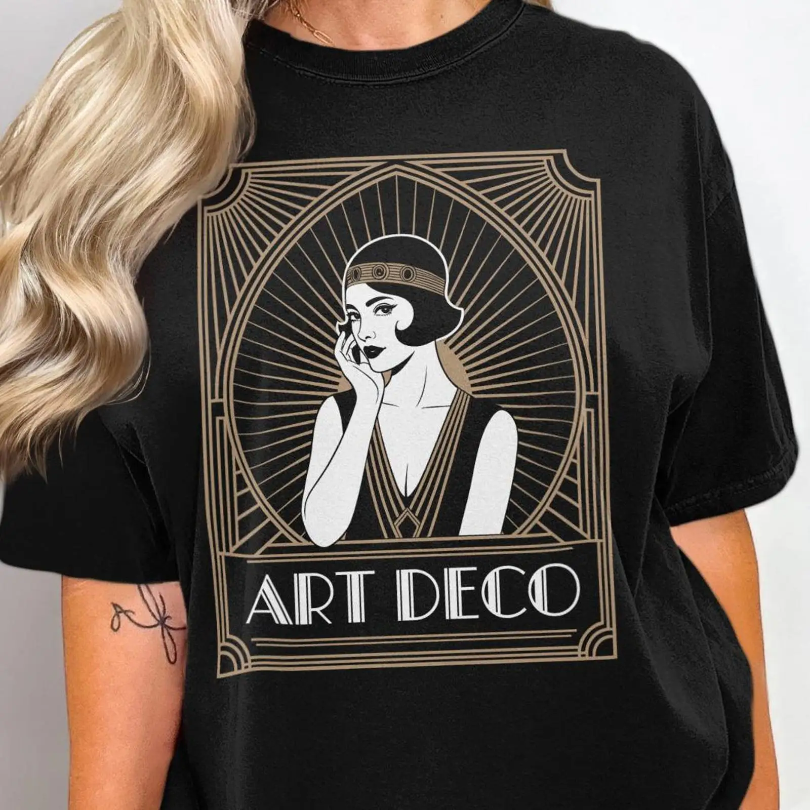 Men'S Fashion Roaring 20S - T-shirt Art Déco Ragazza Flapper Anni