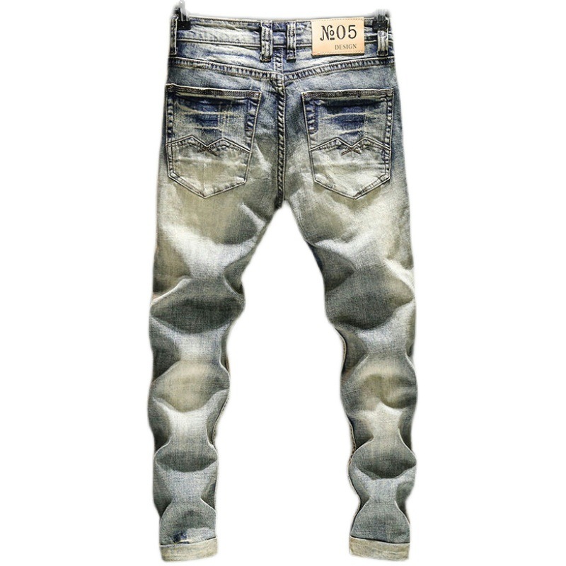 Skinny Jeans Ripped - Pantaloni elastici vecchi Jeans da uomo