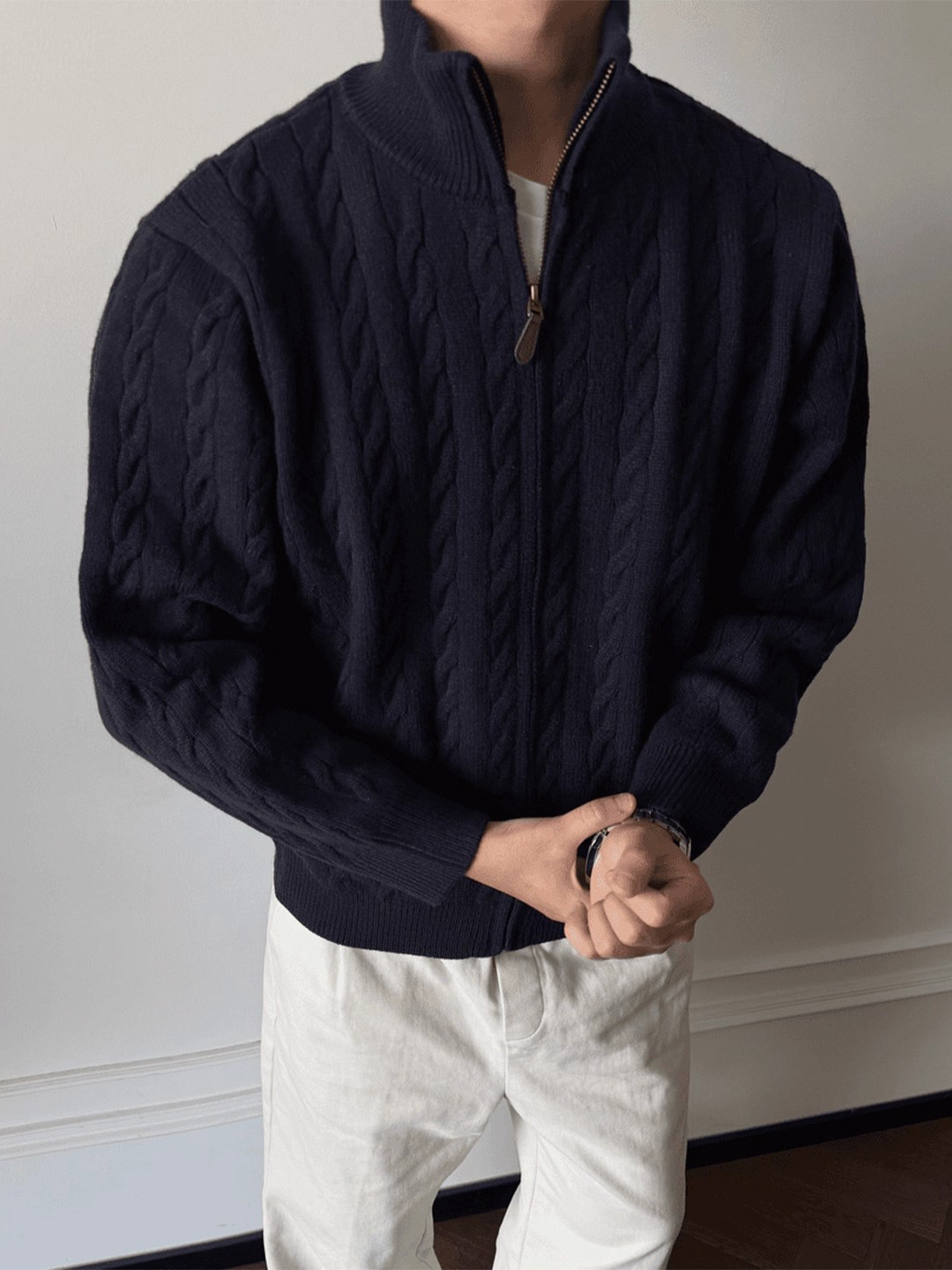 Maglioni con Colletto in Pelli - Mens Fashion Style Images recensione e prezzo