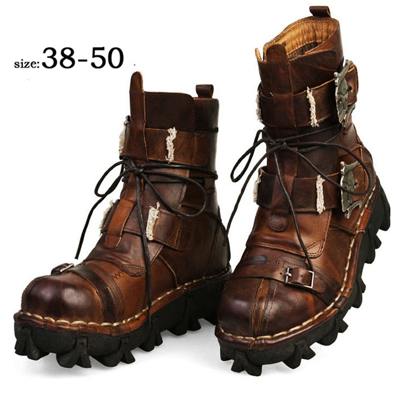 Stivali da moto in vera pelle  - Mens Fashion Combat Boots recensione e prezzo