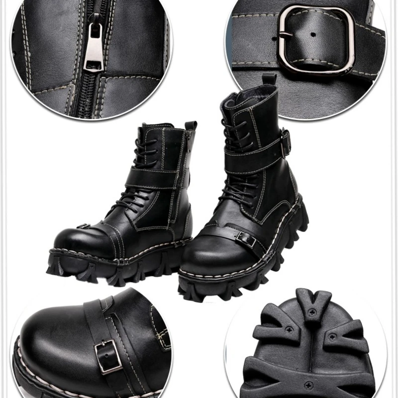 Stivali da moto in vera pelle  - Mens Fashion Combat Boots recensione e prezzo