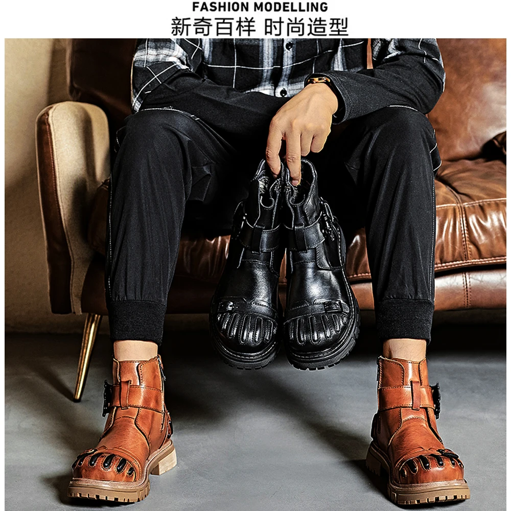 Nuovi Stivali da Moto in Vera  - Mens Fashion Combat Boots recensione e prezzo