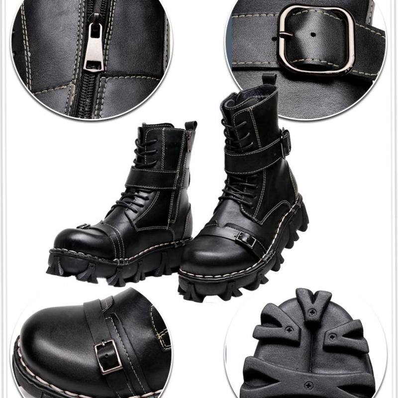 Stivali da moto in vera pelle  - Mens Fashion Combat Boots recensione e prezzo