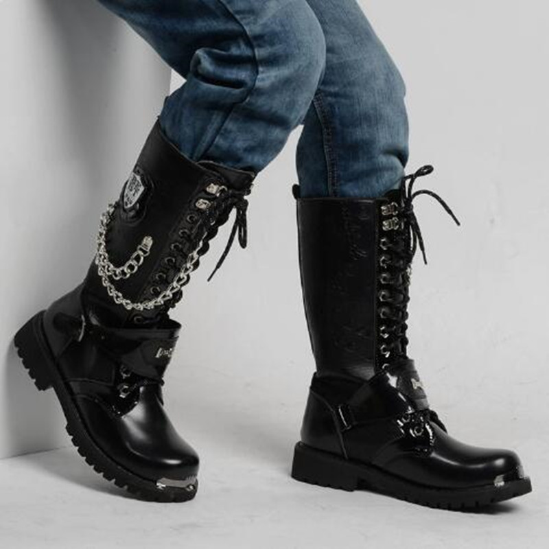 Stivali da Moto da Uomo alla M - Mens Fashion Combat Boots recensione e prezzo