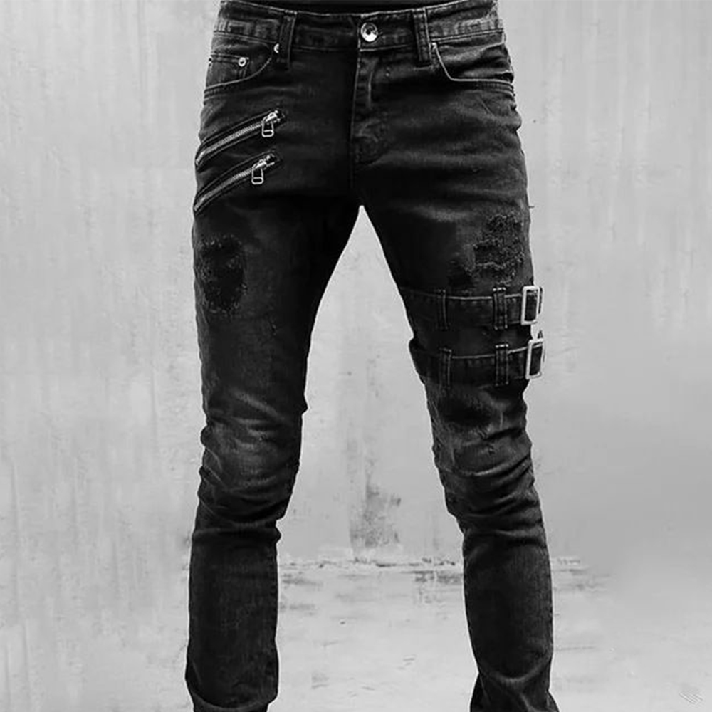 Retro Moto Biker Jeans elastic - Skinny Jeans Ripped recensione e prezzo
