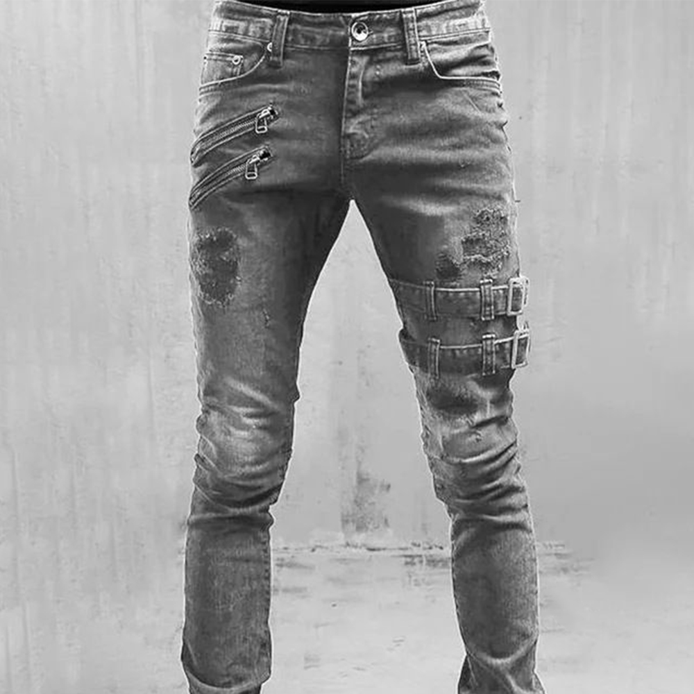 Retro Moto Biker Jeans elastic - Skinny Jeans Ripped recensione e prezzo